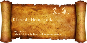 Kirsch Henriett névjegykártya