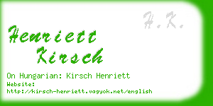 henriett kirsch business card